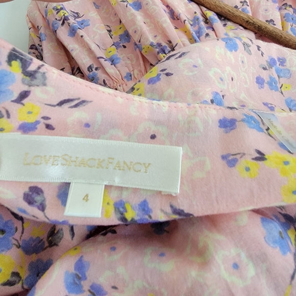 Loveshackfancy Angie Dress Maxi Floral Exploded Pink Size 4 - Picture 5 of 7